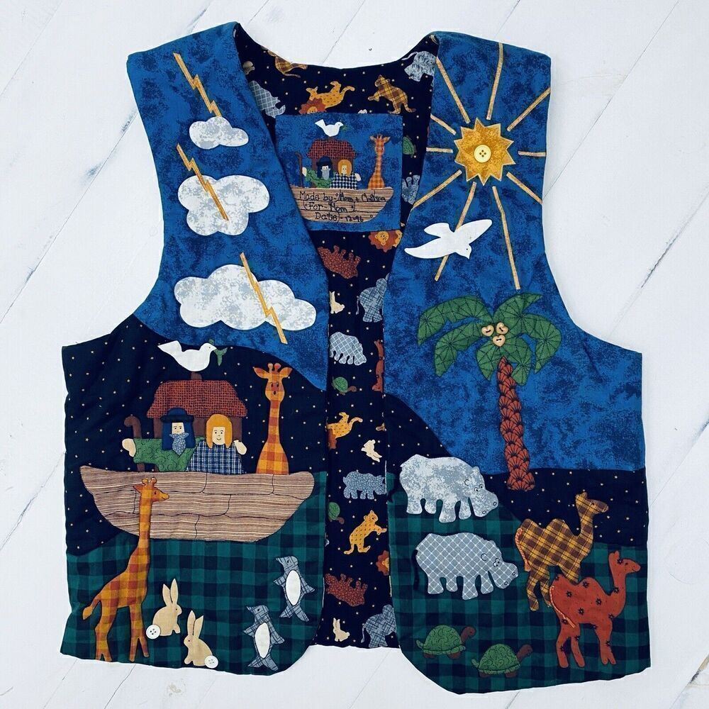 Noah’s Ark Graphic Vest Handmade 3D Lightweight Womens Large/XLarge